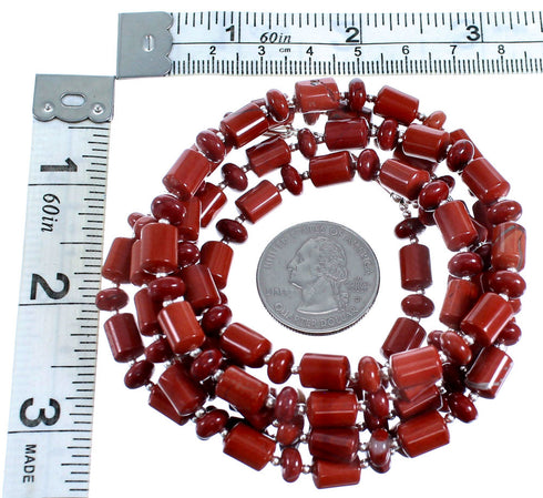 2-Strand Sterling Silver And Jasper Bead Necklace SX114953